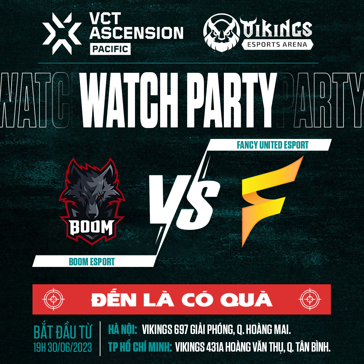 WATCH PARTY VCT ASCENSION PACIFIC: FANCY UNITED ESPORTS vs BOOM